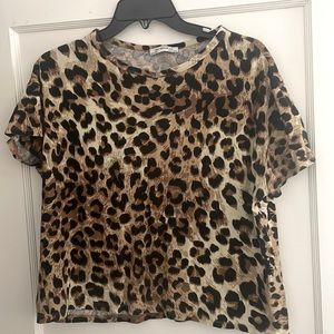 ZARA Leopard Print Cotton Tee